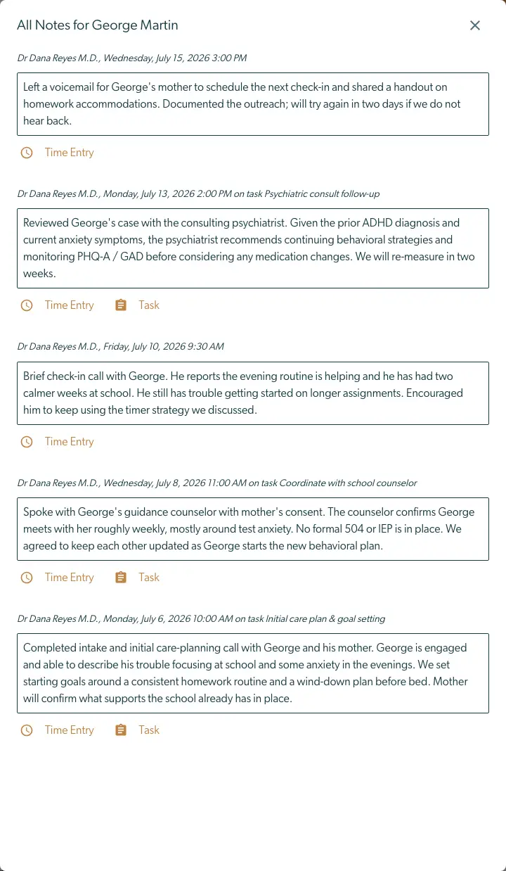 Mirah Collaborative Care - All Notes for George Martin