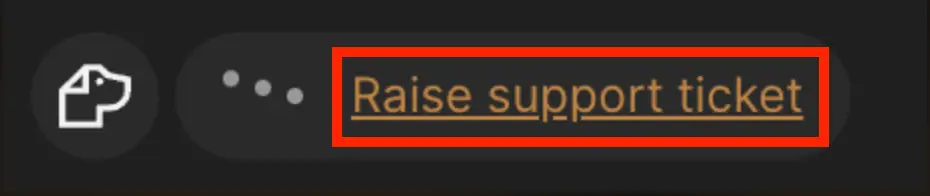 Mirah Collaborative Care troubleshooting guide interface with 'Raise support ticket' button.