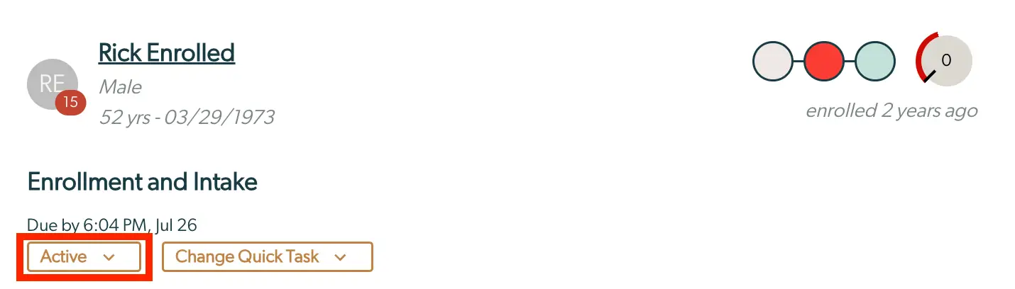 Mirah Collaborative Care - Tasks - Enrollment and Intake for Rick Enrolled