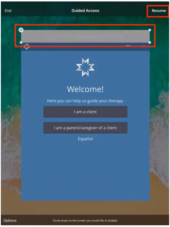 Mirah Collaborative Care Guided Access Welcome Screen