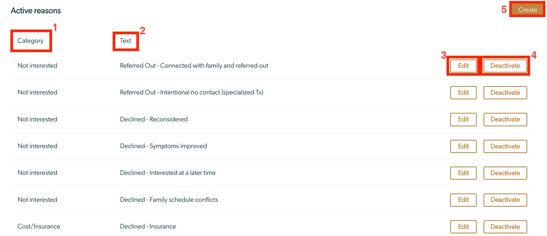 Mirah Collaborative Care - Configuring Referral Decline Reasons