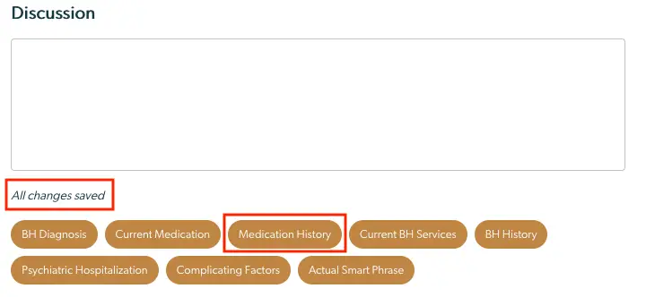 Mirah Collaborative Care Discussion section with text box and category buttons for case consult meeting.