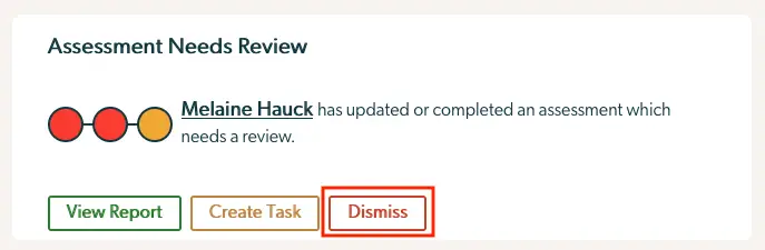 Mirah Collaborative Care Dashboard - Assessment Needs Review notification