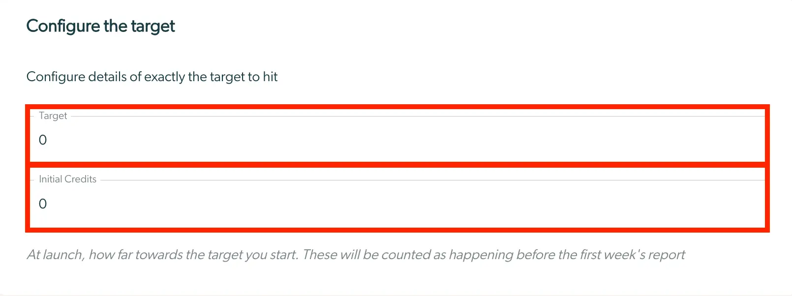 Mirah Collaborative Care - Configure the target screen for setting implementation targets.