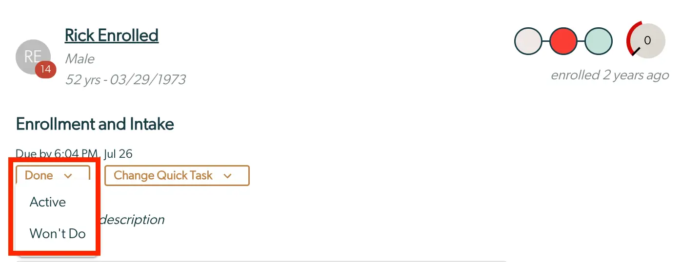 Mirah Collaborative Care - Tasks - Enrollment and Intake for Rick Enrolled